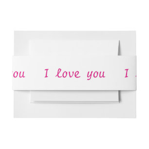 "I love you" Invitation Belly Band