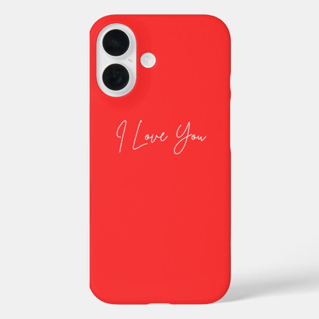 I Love You iPhone 16 Pouch – Cute Romantic Case (Back)
