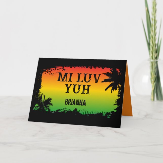 I Love You Jamaican Rasta Card (Front)