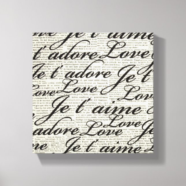 I Love You, Je t' aime, Wrapped Canvas (Front)