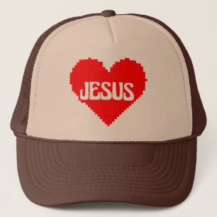 I love you Jesus pixel art Trucker Hat