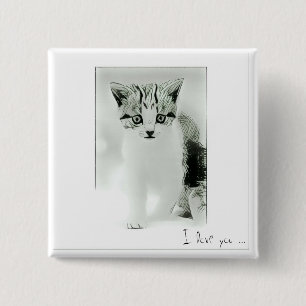 I love you Kitten Button