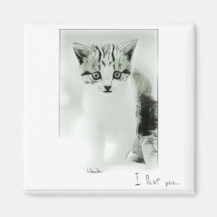I love you Kitten Magnet