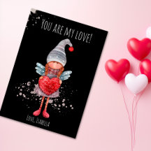 I Love You Lady Gnome With Red Heart Pun Valentine