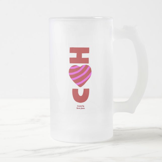 I Love You Large Frosted Glass Mug (Right)