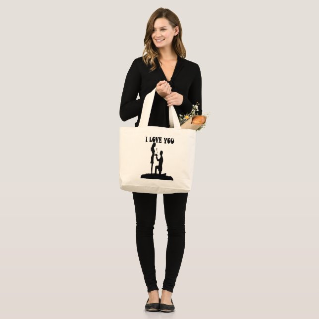 I LOVE YOU LARGE TOTE BAG (Front (Model))