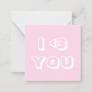 I Love You light pink modern heart bold typography Card
