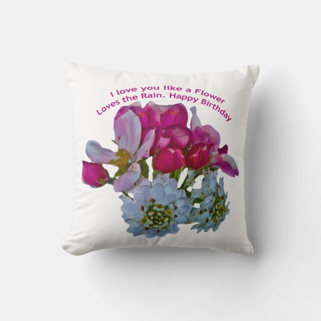 I Love you Like a Flower Cushion (Front)