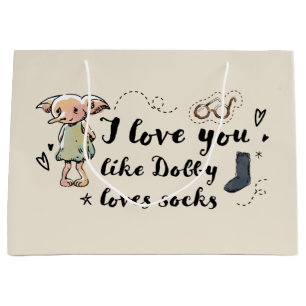 I Love You Like Dobby Loves Socks Large Gift Bag