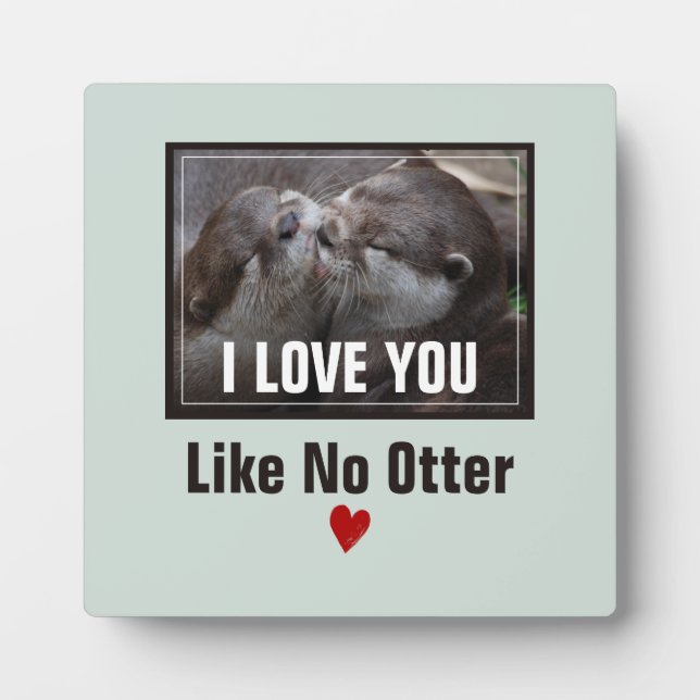 I Love You Like No Otter Cute Photo Plaque (Front)