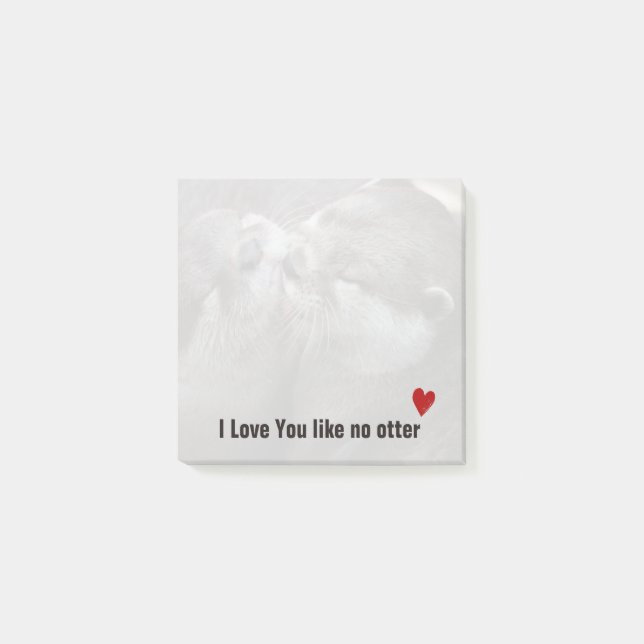 I Love You Like No Otter Cute Photo Post-it Notes (Front)