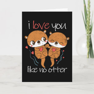 I Love You Like No Otter Funny Vintage Valentines Card