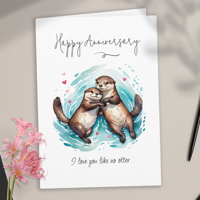 I Love You Like No Otter Pun Anniversary Card (I Love You Like No Otter Pun Anniversary Card)