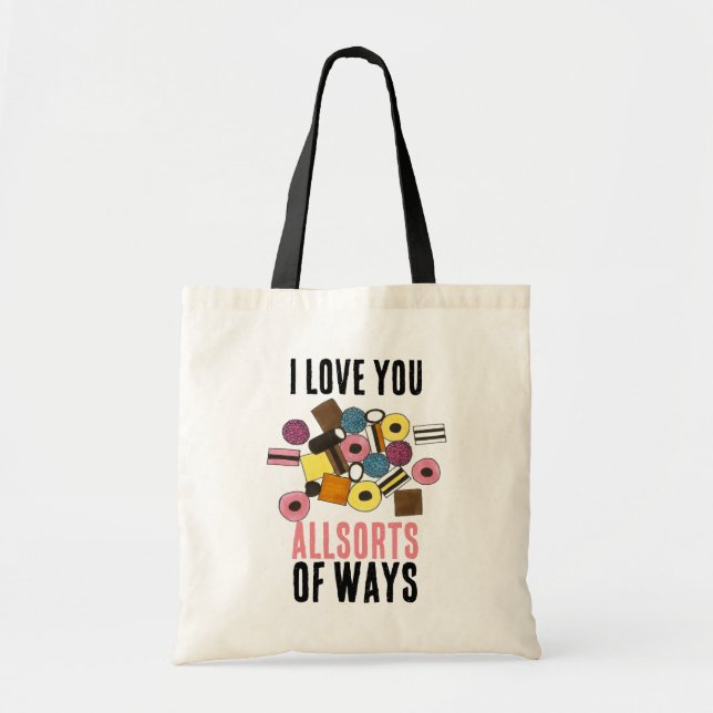 I Love You Liquorice Allsorts Candy Valentine's Da Tote Bag (Front)