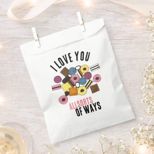 I Love You Liquorice Allsorts Valentine's Day Cand Favour Bags (Clipped)