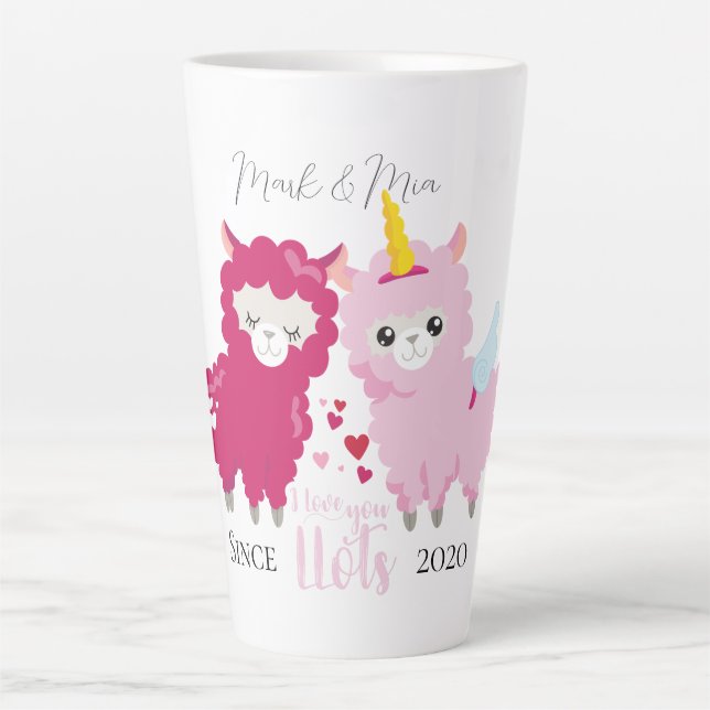 I Love You Llots Llama Customised Gift Him Her     Latte Mug (Front)