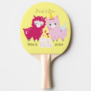 I Love You Llots Llama Customised Gift Him Her     Ping Pong Paddle