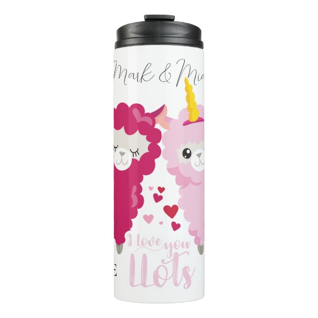 I Love You Llots Llama Customised Gift Him Her     Thermal Tumbler (Front)