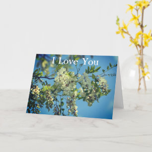 I Love You Locust Blossoms Personalised Card
