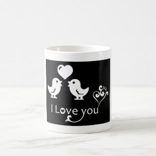 "I LOVE YOU" LOVEBIRDS COFFEE MUG