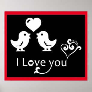 "I LOVE YOU" LOVEBIRDS POSTER