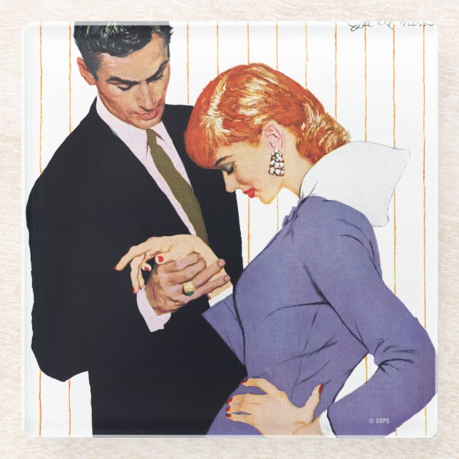 I Love You, Mama Girl Glass Coaster (Front)