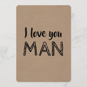 I love you MAN Funny Groomsman Proposal Invitation