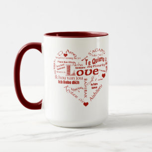I Love You-Many Languages+Hearts Mug