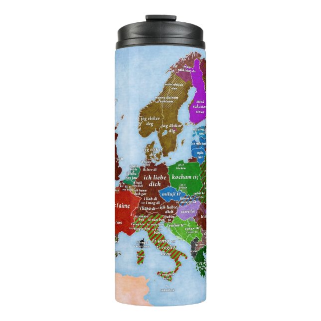 I Love You Map Thermal Tumbler (Front)