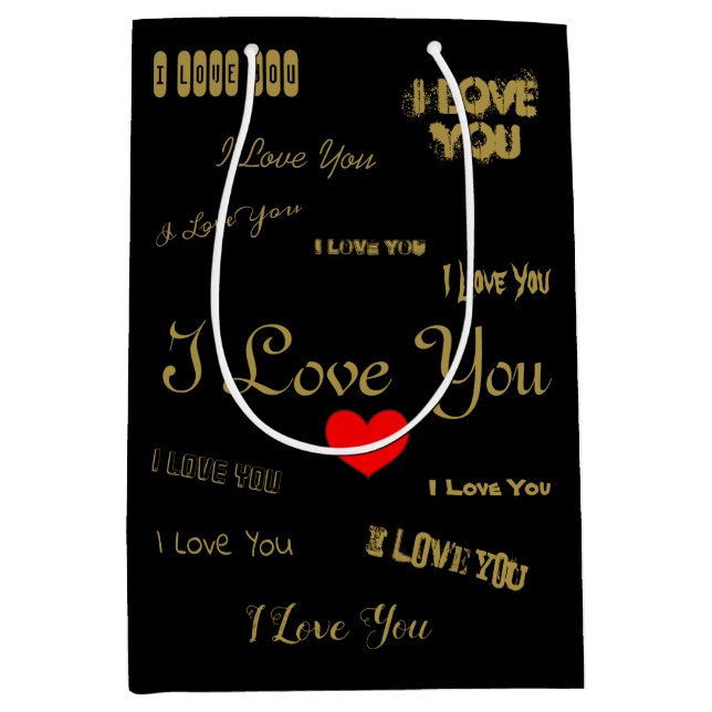 I Love You   Medium Gift Bag (Front)