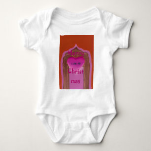 I love You Merry Christmas Heart Baby Bodysuit