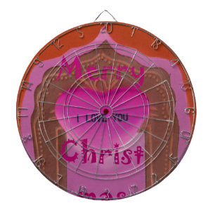 I love You Merry Christmas Heart Dartboard