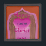 I love You Merry Christmas Heart Jewellery Box<br><div class="desc">I love You Merry Christmas heart Beautiful amazing monogram with beautiful sentimental words of Love during this Christmas Holiday season and winter celebrations of the year. One of the latest Christmas colours to make this beautiful season a blessed Christmas with love joy and happiness. The wonderful of love is the...</div>