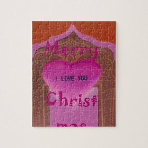 I love You Merry Christmas Heart Jigsaw Puzzle