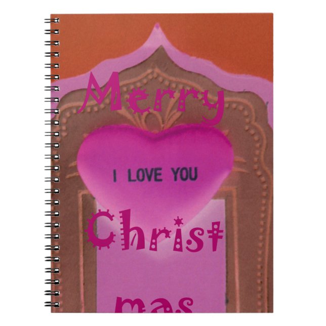 I love You Merry Christmas Heart Notebook (Front)