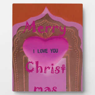 I love You Merry Christmas Heart Plaque