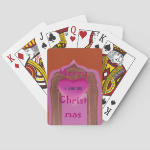 I love You Merry Christmas Heart Playing Cards