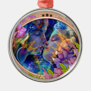 I love you metal tree decoration