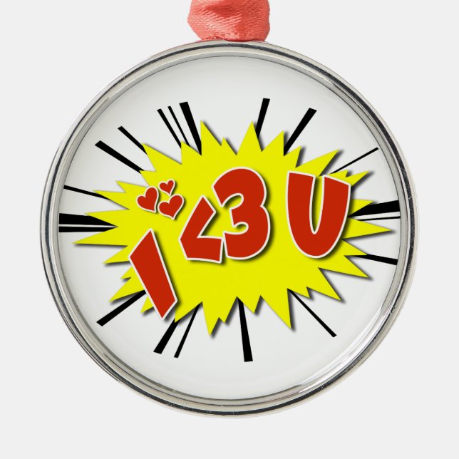 I love you metal tree decoration (Front)