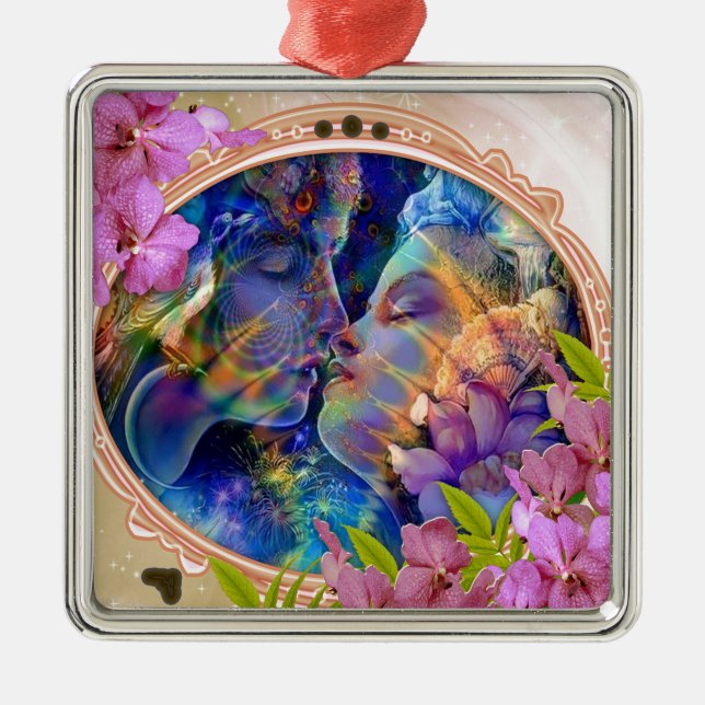 I love you metal tree decoration (Front)