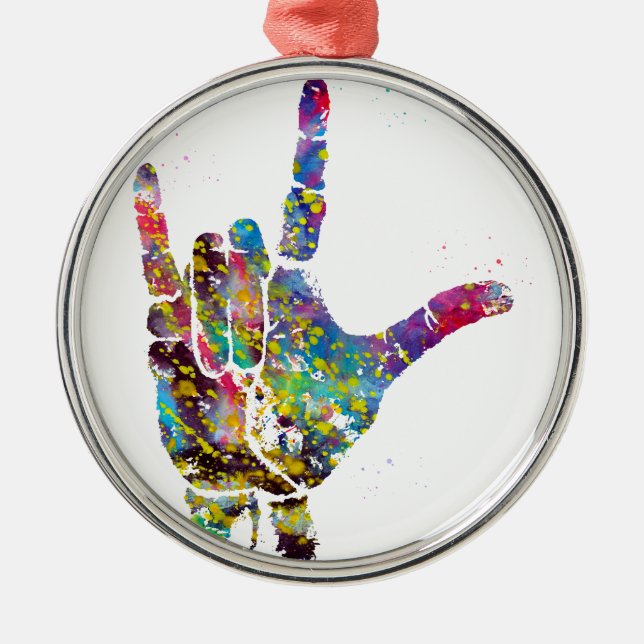 I Love You Metal Tree Decoration (Front)