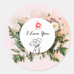 I Love You – Minimalist Heartfelt Design Classic Round Sticker