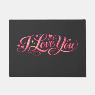 I Love You Minimalist Typography Design Doormat