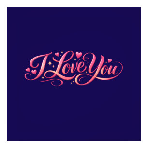 I Love You Minimalist Typography Design Photo Print