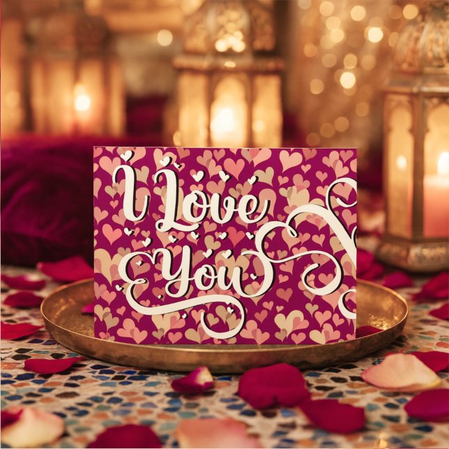 I Love You Modern Heart Elegant Colourful Cheerful Postcard (Creator Uploaded)