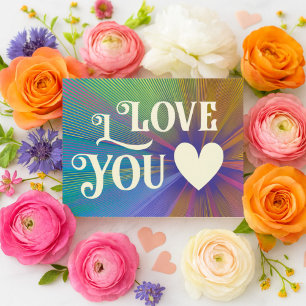 I Love You Modern Heart Elegant Colourful Gay Prid Card