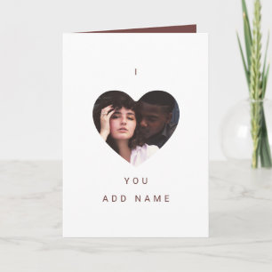 I Love You Modern Photo and Text Valentines Card