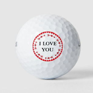 I Love You Modern Romantic Love Heart Valentine Golf Balls