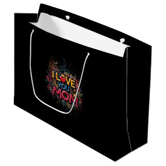 I Love You Mom / Bolsa de Regalo Estilo Grafiti Large Gift Bag