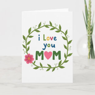 I Love You Mom Color Pop Art Card